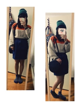 「ANOTHER BRANCH（アナザーブランチ）のアイテム（スカート）」を使った、オユカさん（レディース・157cm）の秋コーディネート