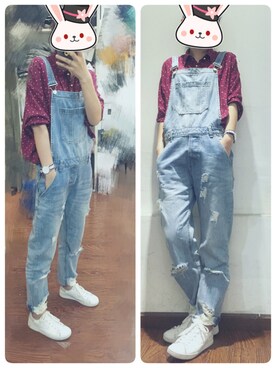 「アイテム（アナログ腕時計、ピンク系）」を使った、Miaoさん（レディース・157cm）の春コーディネート