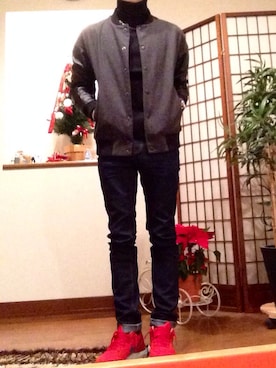 「HARE」｜「アイテム（スタジャン）」を使った、WRDさん（メンズ・169cm）の冬コーディネート