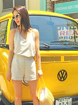 「アイテム（キャミソール、ベージュ系）」を使った、Vicente👖さん（レディース・162cm）の夏コーディネート