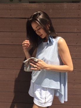 「タイムセール」｜「アイテム（Tシャツ/カットソー）」を使った、Vicente👖さん（レディース・162cm）の夏コーディネート