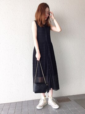 「HARE（ハレ）のアイテム（ピアス（両耳用））」を使った、Axxbimilさん（レディース・165cm）の夏コーディネート