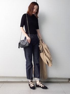 「chanel」｜「アイテム（トレンチコート）」を使った、Axxbimilさん（レディース・165cm）の秋コーディネート