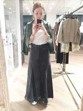 「HARE（ハレ）のアイテム（ピアス（両耳用））」を使った、Axxbimilさん（レディース・165cm）の春コーディネート