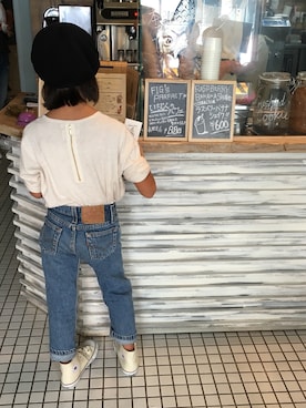 「リーバイス501」｜「アイテム（ハンチング/ベレー帽）」を使った、ri☺︎sanさん（キッズ・120cm）の秋コーディネート