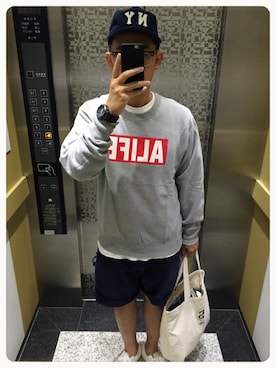 「ALIFE（エーライフ）のアイテム」を使った、施政次さん（メンズ・178cm）の冬コーディネート