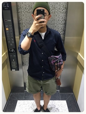 「Gregory」｜「アイテム（ニットキャップ/ビーニー）」を使った、施政次さん（メンズ・178cm）の秋コーディネート