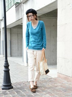 「and it_」｜「アイテム（モカシン/デッキシューズ）」を使った、fujii(and it_OFFICE)さん（レディース・162cm）の秋コーディネート