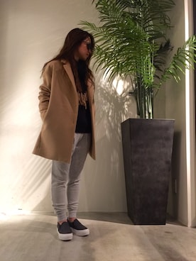 「AZUL by moussy（アズールバイマウジー）のアイテム（テーラードジャケット）」を使った、美鈴.さん（レディース・160cm）の冬コーディネート