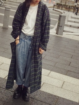「切り替えシャツ」｜「アイテム（その他アウター）」を使った、と。さん（レディース・156cm）の春コーディネート