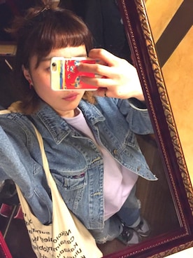 「B.L.U.E（ビーエルユーイー）のアイテム（バッグ）」を使った、harugonさん（レディース・165cm）の春コーディネート