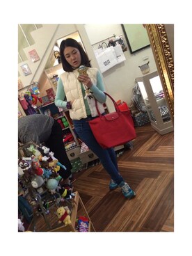 「A（エィス）のアイテム（ダウンジャケット/コート）」を使った、彭千瑜さん（レディース・165cm）の冬コーディネート