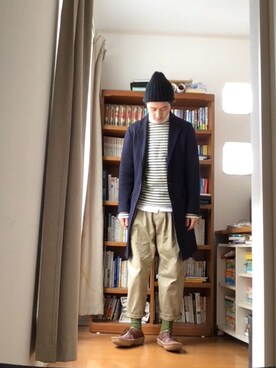 「BEAMS BOY（ビームスボーイ）のアイテム（パンツ）」を使った、Husserlさん（メンズ・175cm）の冬コーディネート
