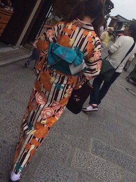 「ツインテール」｜「アイテム（浴衣）」を使った、miiiiichirさん（レディース・163cm）の夏コーディネート