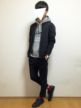 「SENSE OF PLACE by URBAN RESEARCH（センスオブプレイスバイアーバンリサーチ）のアイテム（MA-1）」を使った、Mochiさん（メンズ・170cm）の春コーディネート