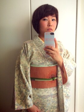 「きものコーディネート」｜「アイテム（その他）」を使った、Kacoさん（レディース・146cm）の秋コーディネート
