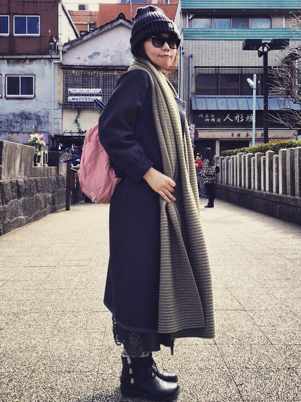 「UGG、RAYBAN、北歐櫥窗、kanken」｜「Ray-Banのアイテム（サングラス、ブラック系）」を使った、Orange Milkさん（レディース・157cm）の春コーディネートの1枚目の写真