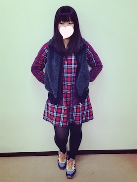 「AS KNOW AS plus（アズノゥアズプラス）のアイテム（ダウンベスト）」を使った、あゆちょんさん（レディース・152cm）の秋コーディネート