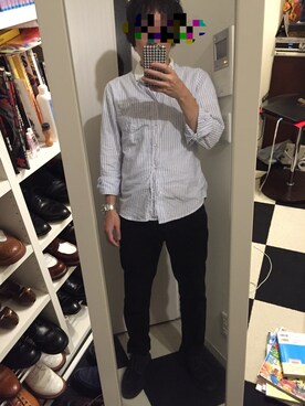 「スエードシューズ」｜「アイテム（腕時計）」を使った、jojoさん（メンズ・165cm）の秋コーディネート