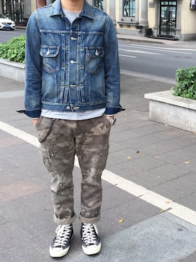 「NHIZのアイテム」を使った、leungzzzz さん（メンズ・172cm）の春コーディネート