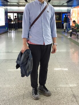 「:CHOCOOLATEのアイテム（パンツ）」を使った、leungzzzz さん（メンズ・172cm）の春コーディネート