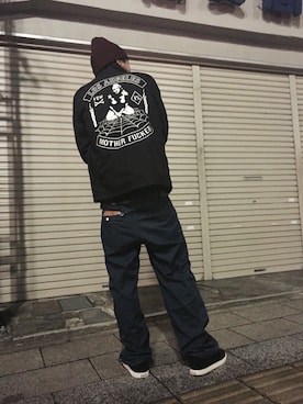 「fuct（ファクト）のアイテム（その他アウター）」を使った、ろんさん（メンズ・175cm）の秋コーディネート