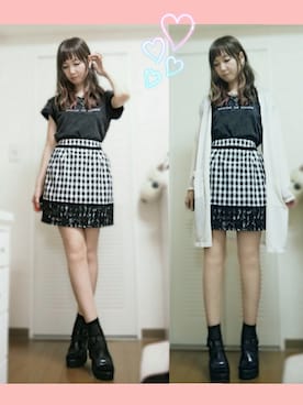 「コクーンスカート」｜「アイテム（アクセサリー）」を使った、Maiさん（レディース・161cm）の夏コーディネート
