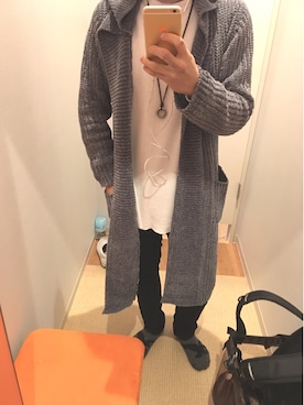 「semantic design（セマンティックデザイン）のアイテム（カーディガン/ボレロ）」を使った、kazuya🇰🇷さん（メンズ・172cm）の冬コーディネート