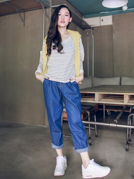 「pants」｜「アイテム（その他アウター）」を使った、JoyceShopさん（レディース・163cm）の秋コーディネート