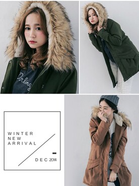 「アイテム（その他アウター、グリーン系）」を使った、JoyceShopさん（レディース・163cm）の冬コーディネート