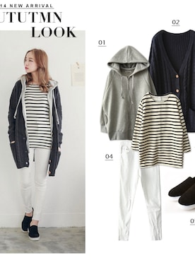 「アイテム（スタジャン）」を使った、JoyceShopさん（レディース・163cm）の冬コーディネート