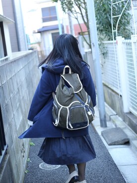「Paul Smith（ポールスミス）のアイテム（バックパック/リュック、グリーン系）」を使った、tofuさん（レディース）の春コーディネート