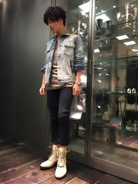 「ロックコーデ」｜「アイテム（ブルゾン）」を使った、大澤 拓也さん（メンズ・165cm）の夏コーディネート