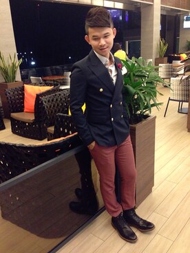 「TOPMAN（トップマン）のアイテム（ブーツ）」を使った、Eiffel Ethanさん（メンズ・173cm）の秋コーディネート