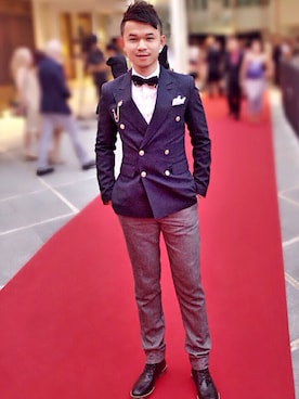 「HUGO BOSS（ヒューゴボス）のアイテム（テーラードジャケット）」を使った、Eiffel Ethanさん（メンズ・173cm）の夏コーディネート