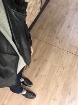 「YEVS（イーブス）のアイテム（ライダースジャケット）」を使った、おーすけさん（メンズ・160cm）の秋コーディネート