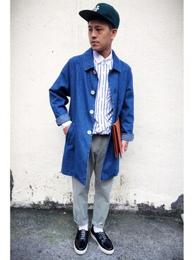 「CANVAS.（キャンバス）のアイテム（パンツ）」を使った、Hardyさん（メンズ・165cm）の春コーディネート
