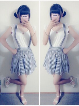 「RETRO GIRL（レトロガール）のアイテム（トップス）」を使った、RELLさん（メンズ・158cm）の夏コーディネート