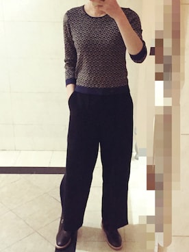 「MIXXO（ミッソ）のアイテム（パンツ）」を使った、chloeさん（レディース・163cm）の冬コーディネート