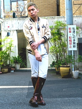 「GalaabenD（ガラアーベント）のアイテム（その他アウター）」を使った、GalaabenD Tokyoさん（メンズ・172cm）の春コーディネート