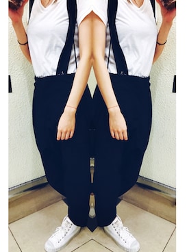 「COMME des GARCONS（コムデギャルソン）のアイテム（つなぎ/オールインワン）」を使った、sstepzさん（レディース・165cm）の冬コーディネート