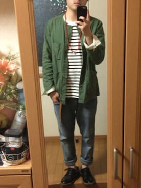 「PROJECT SR'ES（プロジェクトエスアールエス）のアイテム（アクセサリー）」を使った、K.さん（メンズ・170cm）の秋コーディネート