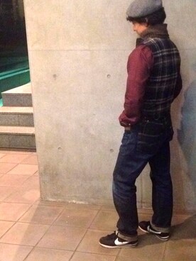 「おでかけ」｜「アイテム（ハンチング/ベレー帽）」を使った、KRIS REITANOさん（メンズ・171cm）の秋コーディネート