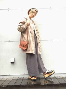 「NOMBRE IMPAIR（ノンブルアンペール）のアイテム（パンツ）」を使った、amp1226さん（レディース・162cm）の秋コーディネート
