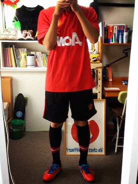 「サッカー」｜「アイテム（その他シューズ）」を使った、YASUKIさん（メンズ・180cm）の夏コーディネート