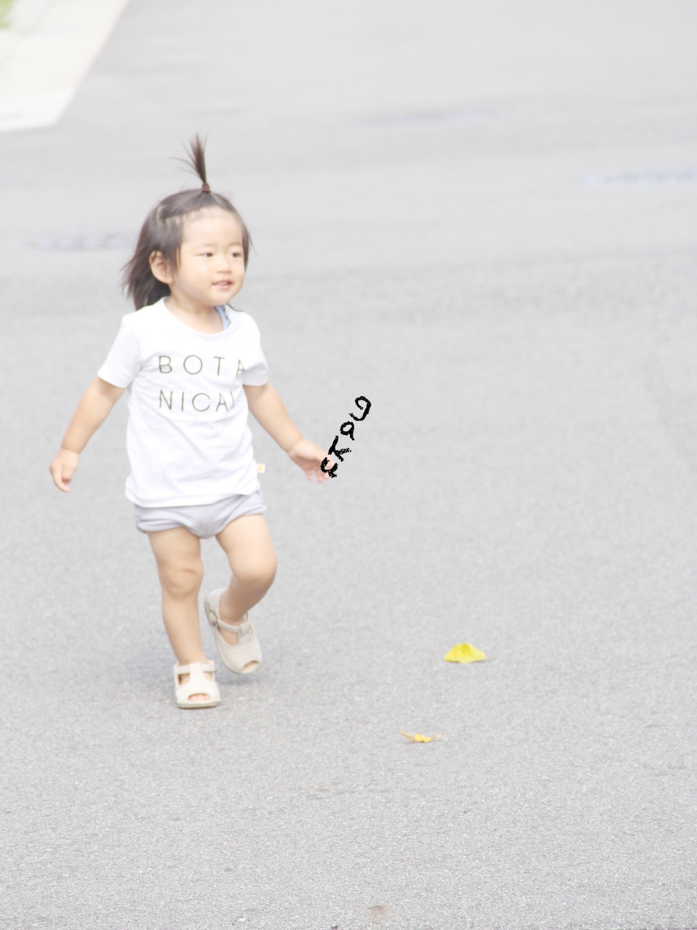 「夏、おとこのこ、1歳、ブルマ男子、ブルマ、Llittle Hedonist、tinycottons、botanical」｜「Little Hedonistのアイテム（その他パンツ、パープル系）」を使った、g a k u p i  さん（キッズ・80cm）の夏コーディネートの1枚目の写真