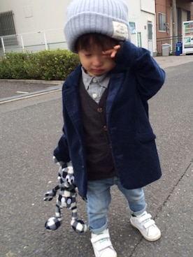 「UNIQLO（ユニクロ）のアイテム（その他）」を使った、AOIさん（キッズ・80cm）の秋コーディネート
