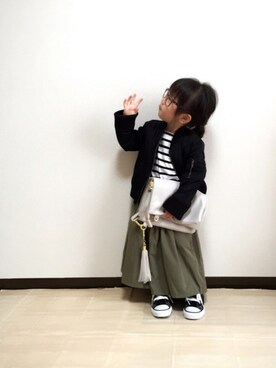 「スカーチョ」｜「アイテム（ミリタリージャケット）」を使った、𝚏𝚞𝚞*さん（キッズ・80cm）の冬コーディネート