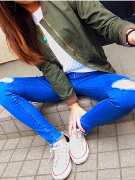 「choosy chu（チュージーチュー）のアイテム」を使った、やよさん（レディース・160cm）の春コーディネート