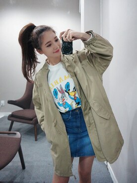 「chuu（チュー）のアイテム（その他アウター）」を使った、chuutaiwanさん（レディース・164cm）の冬コーディネート